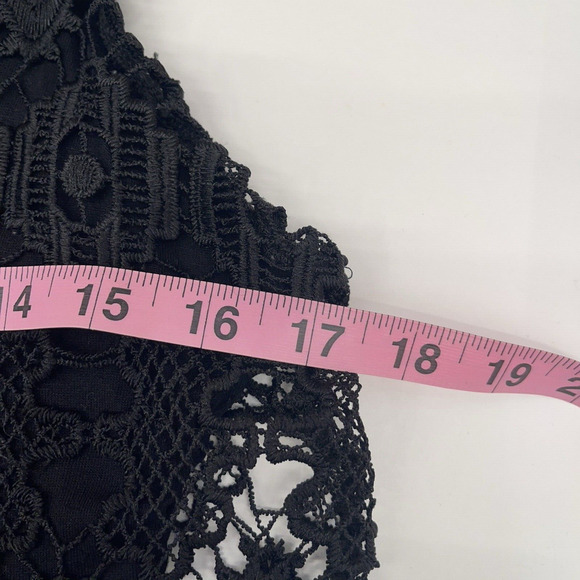 Zara Tank Top Womens Size M Black Crochet Lace Witchy Whimsigoth Grunge - Picture 5 of 6
